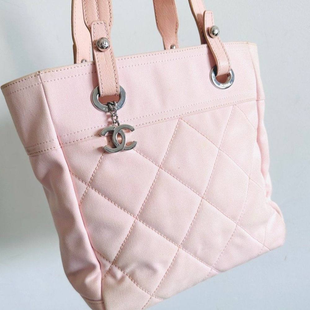 CHANEL Light Pink Quilted Tote